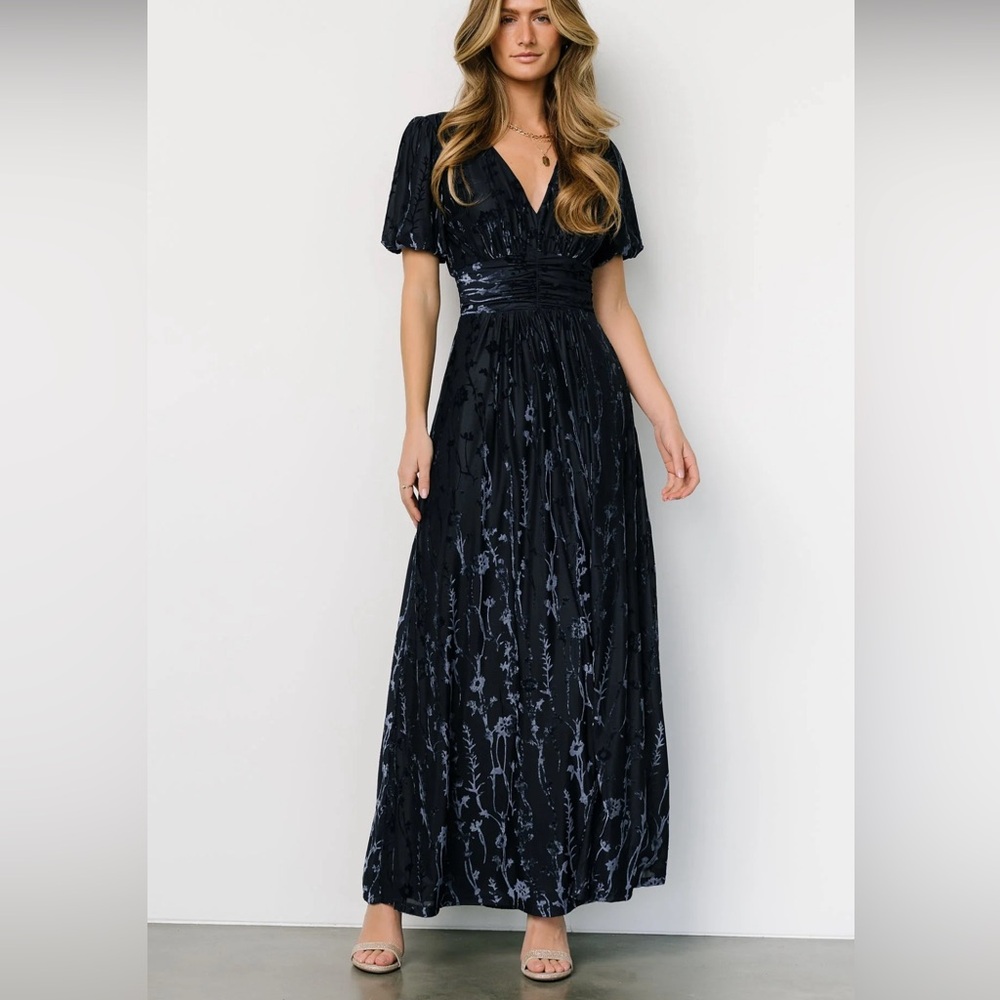 Baltic Born, velvet pattern, navy blue, size XL